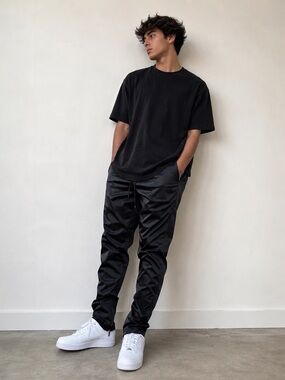 Major Threads Jastillana Zip Trousers Satin Black Medium NWOT